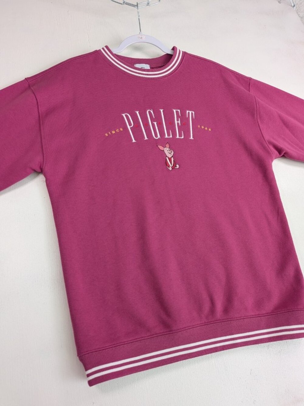 Disney Piglet Since 1966 Sweatshirt Sz M Magenta Embroidered Parks Exclusive